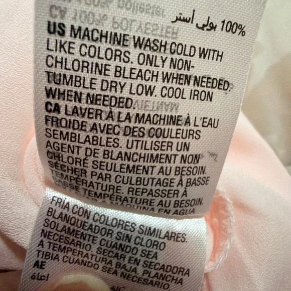 Blush Pink Wrap Blouse | Long Sleeve Draped V-Neck Top | Elegant Chiffon Style - Picture 11 of 11